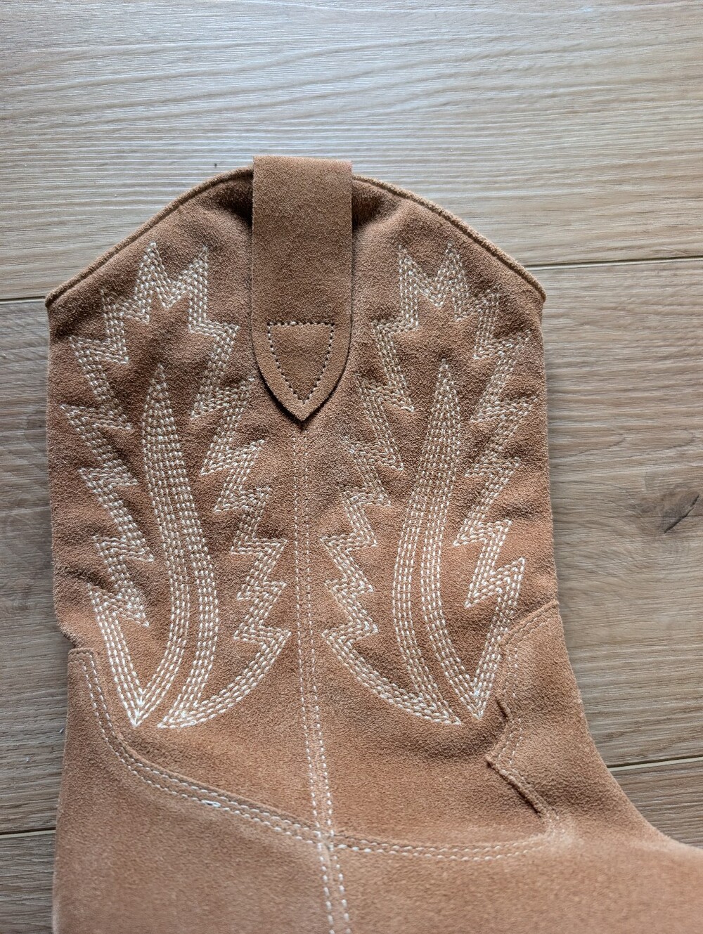 Marc Fisher Tan Suede Western Cowboy Boots - Picture 4 of 10